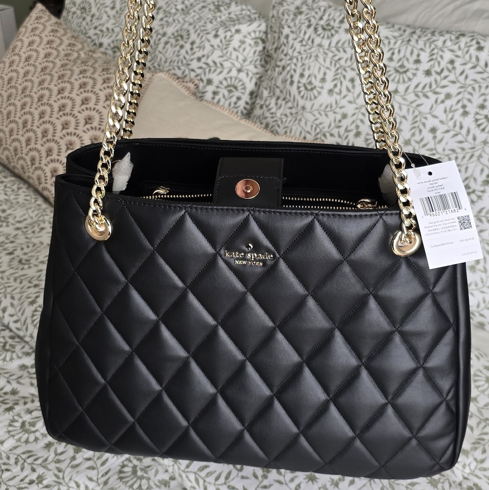 Kate Spade Carey Quilted Large Chain Tote Bag